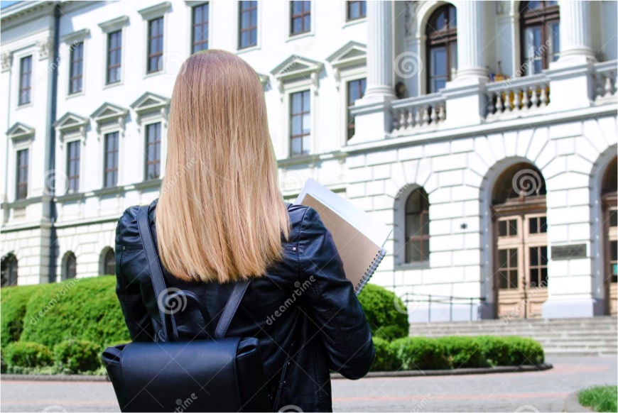 woman going to college